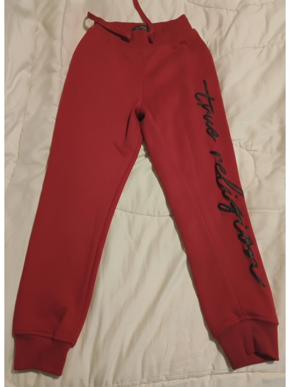 True Religion Red Sweatpants with Logo Print